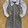 Vestido Infantil Feminino Manga Longa Tweed Xadrez Fernanda Ramos Kids