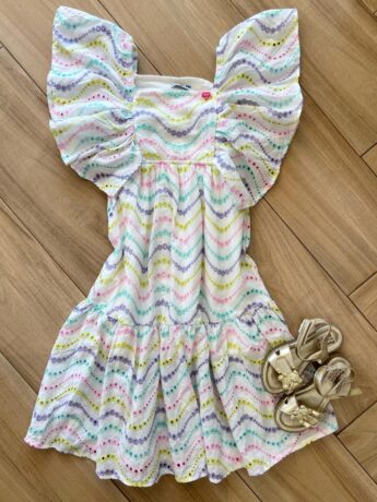Vestido Infantil Feminino Midi Detalhes em Laise Branco Fernanda Ramos Kids