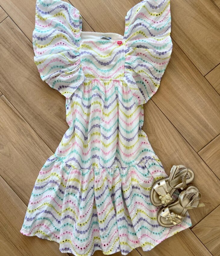 Vestido Infantil Feminino Midi Detalhes em Laise Branco Fernanda Ramos Kids