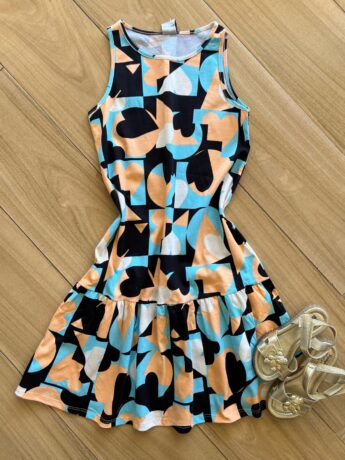 Vestido Infantil Feminino Rodado Evase Estampado Fernanda Ramos Kids