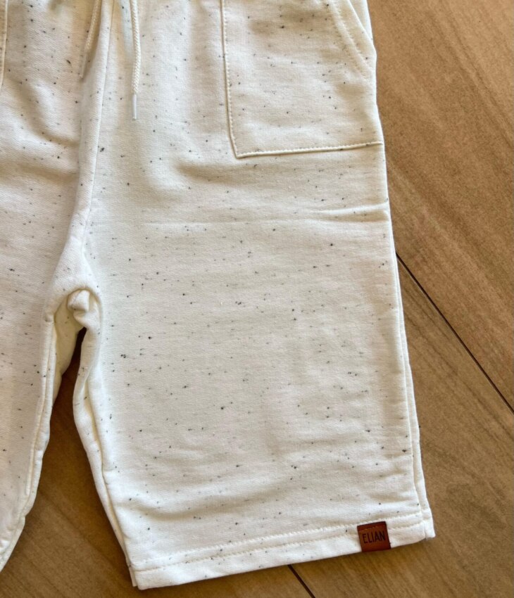 fernandaramoskids com br Bermuda Infantil Masculina Off White Mesclada com Pontinhos Preto1