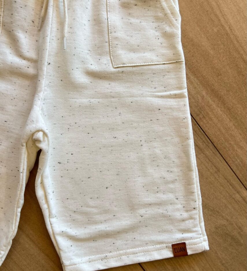 fernandaramoskids com br Bermuda Infantil Masculina Off White Mesclada com Pontinhos Preto1