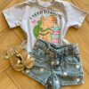 Blusa Cropped Infantil Feminino Manga Curta I Need To Drink Fernanda Ramos Kids