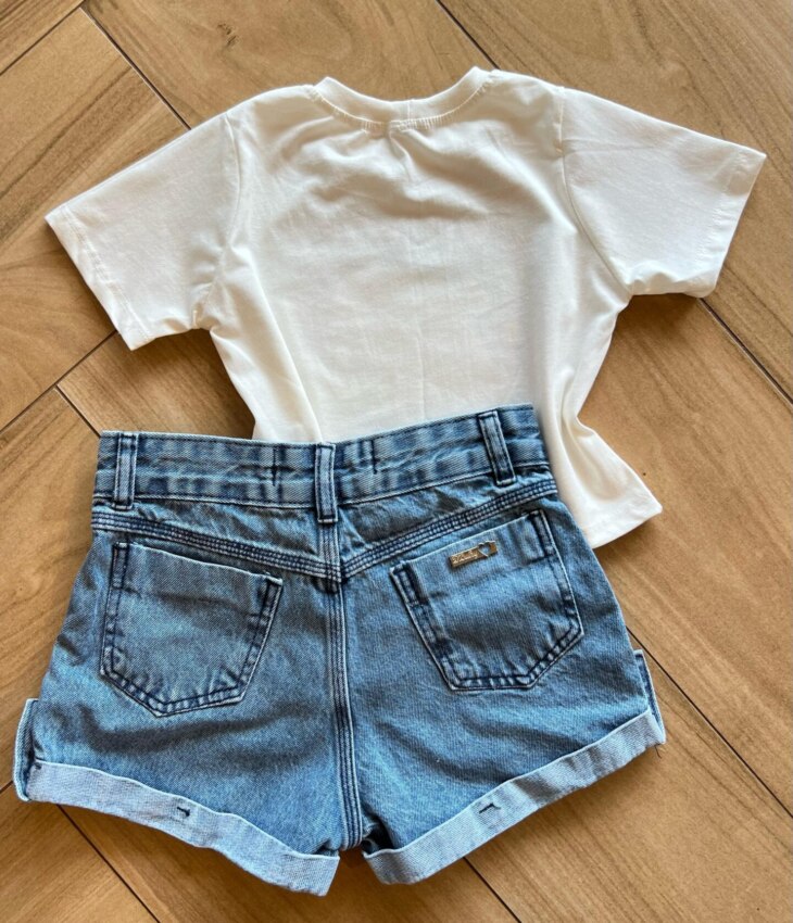 fernandaramoskids com br Blusa Cropped Infantil Feminino Manga Curta Vários Stich Off White2