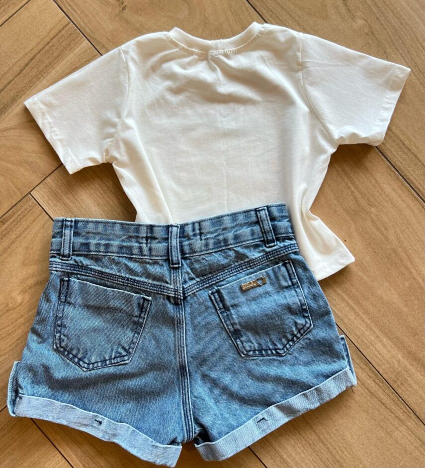fernandaramoskids com br Blusa Cropped Infantil Feminino Manga Curta Vários Stich Off White2