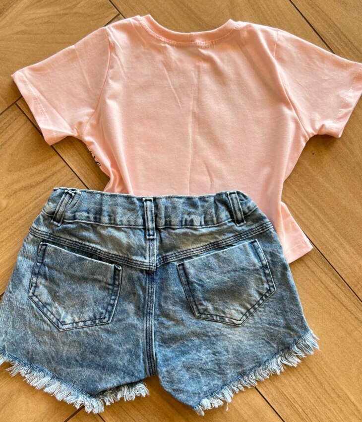 fernandaramoskids com br Blusa Cropped Infantil Feminino Manga Curta Vários Stich Rosa2