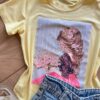 fernandaramoskids com br Blusa Infantil Feminina Manga Curta Malha Amarela Flores1