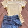 fernandaramoskids com br Blusa Infantil Feminina Manga Curta Malha Amarela Stich Cozinheiro2