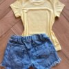 fernandaramoskids com br Blusa Infantil Feminina Manga Curta Malha Amarela Stich Love2