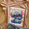 fernandaramoskids com br Blusa Infantil Feminina Manga Curta Malha Bege Estampada1