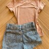 fernandaramoskids com br Blusa Infantil Feminina Manga Curta Malha Bege Estampada Stich2