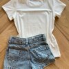 fernandaramoskids com br Blusa Infantil Feminina Manga Curta Malha Branca Orange2