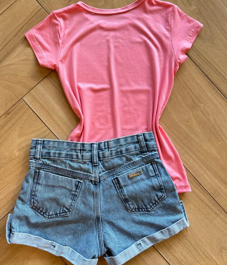 fernandaramoskids com br Blusa Infantil Feminina Manga Curta Malha Capivara Rosa2