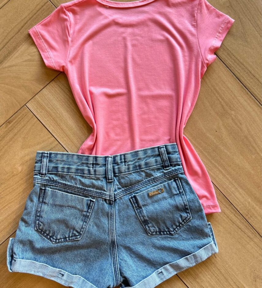fernandaramoskids com br Blusa Infantil Feminina Manga Curta Malha Capivara Rosa2