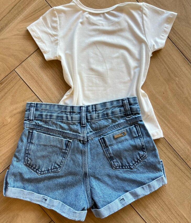 fernandaramoskids com br Blusa Infantil Feminina Manga Curta Malha Capy ccino Off White2