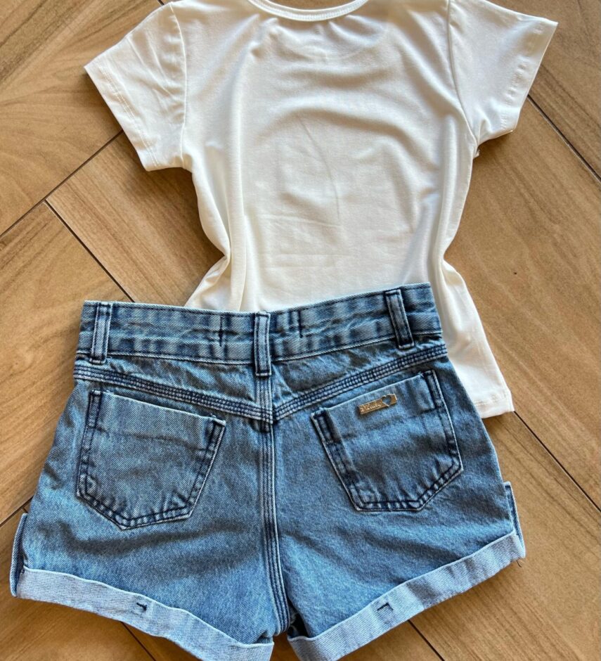 fernandaramoskids com br Blusa Infantil Feminina Manga Curta Malha Capy ccino Off White2