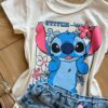 fernandaramoskids com br Blusa Infantil Feminina Manga Curta Malha Stich Encantado Off White1