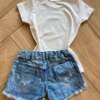 fernandaramoskids com br Blusa Infantil Feminina Manga Curta Malha Stich We Love Off White2