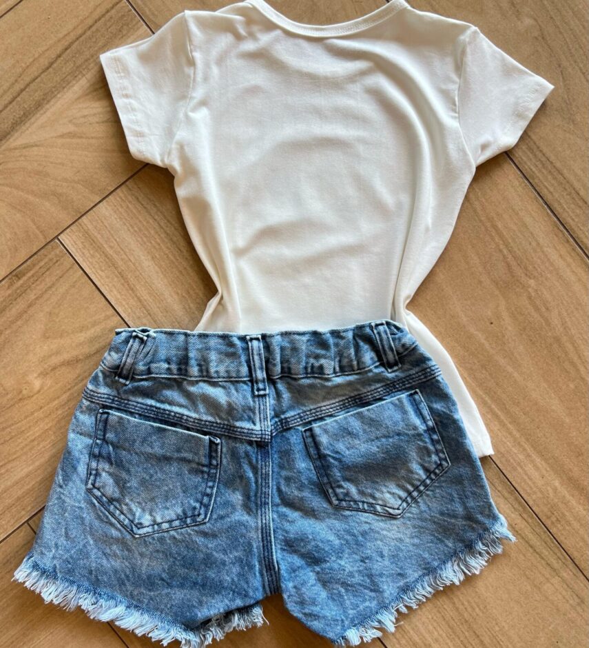 fernandaramoskids com br Blusa Infantil Feminina Manga Curta Malha Stich We Love Off White2