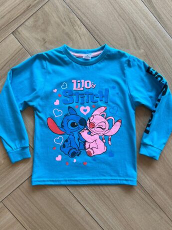 Blusa Manga Longa Infantil Feminina Lilo&Stitch Azul Fernanda Ramos Kids
