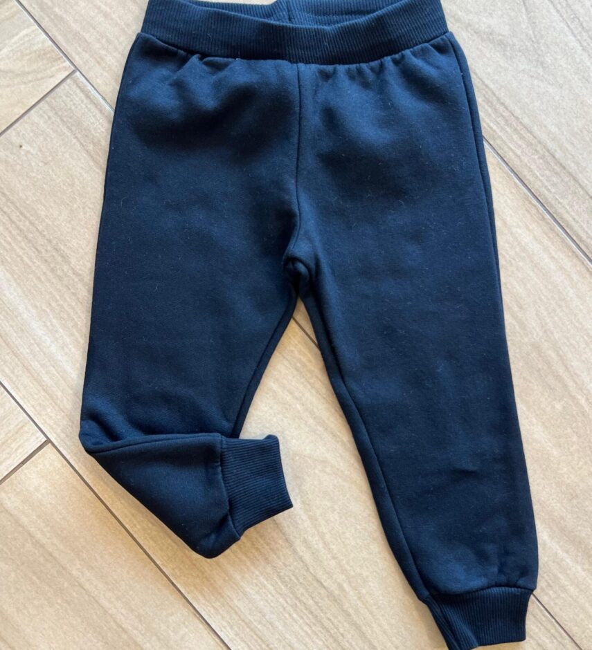 Calça Jogger Moletom Infantil Preta Fernanda Ramos Kids