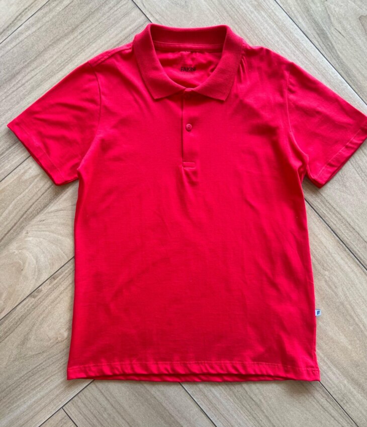 Camisa Polo Infantil Masculina Básica Vermelha Fernanda Ramos Kids