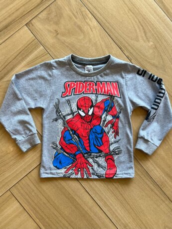 Camiseta Infantil Masculina Manga Longa Homem Aranha Cinza Fernanda Ramos Kids