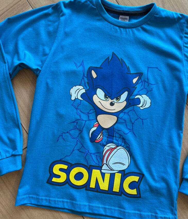fernandaramoskids com br Camiseta Infantil Masculina Manga Longa Sonic Azul1