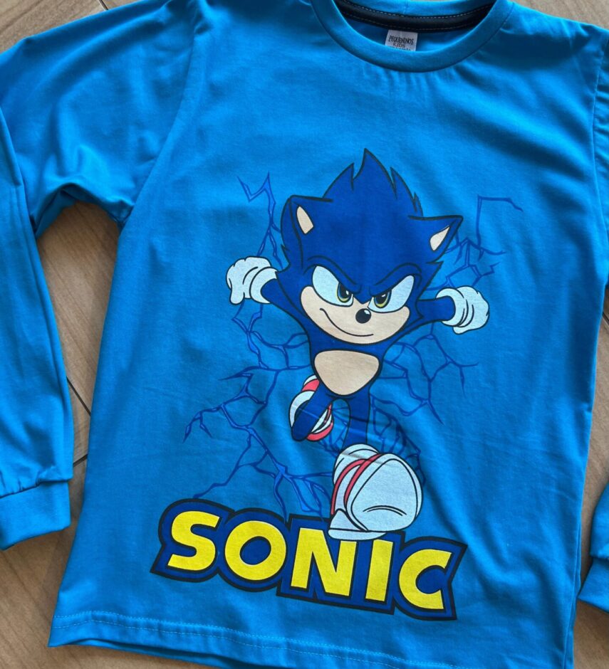 fernandaramoskids com br Camiseta Infantil Masculina Manga Longa Sonic Azul1