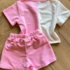 fernandaramoskids com br Conjunto Infantil Blusa Cropped Duas Cores e Short Saia Capivara2