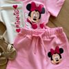 fernandaramoskids com br Conjunto Infantil Blusa Cropped Duas Cores e Short Saia Minnie1