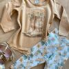 fernandaramoskids com br Conjunto Infantil Feminino Blusa Manga Longa Caqui e Legging1