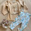 Conjunto Infantil Feminino Blusa Manga Longa Caqui e Legging Fernanda Ramos Kids