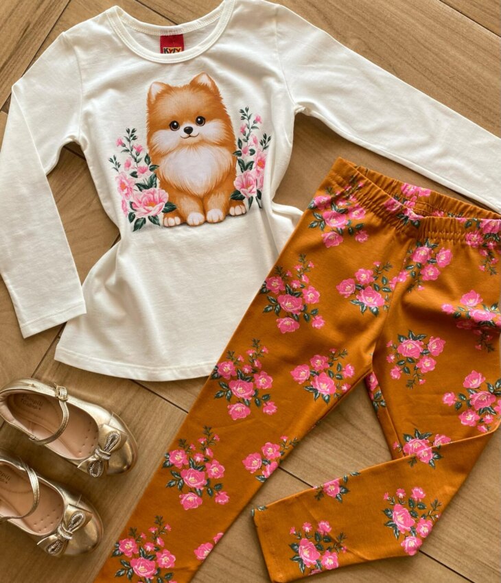 fernandaramoskids com br Conjunto Infantil Feminino Blusa Manga Longa e Legging Estampada1