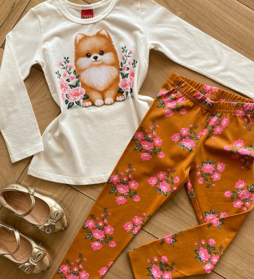 fernandaramoskids com br Conjunto Infantil Feminino Blusa Manga Longa e Legging Estampada1