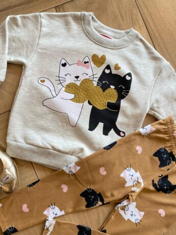 fernandaramoskids com br Conjunto Infantil Feminino Blusa Moletom e Legging Estampada1