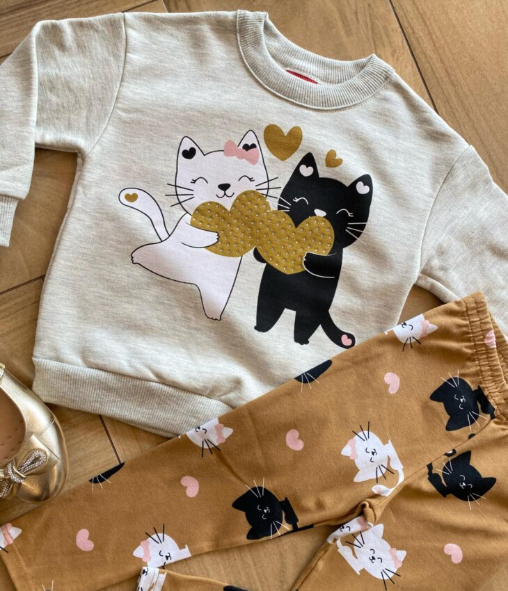 fernandaramoskids com br Conjunto Infantil Feminino Blusa Moletom e Legging Estampada1