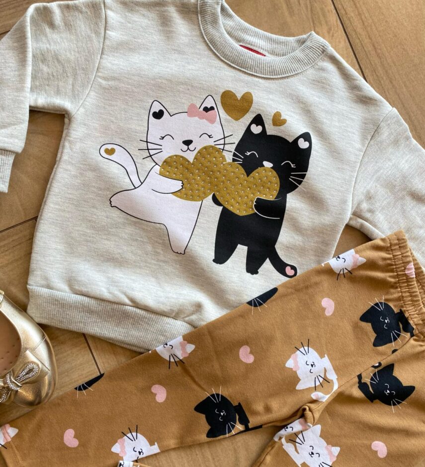 fernandaramoskids com br Conjunto Infantil Feminino Blusa Moletom e Legging Estampada1
