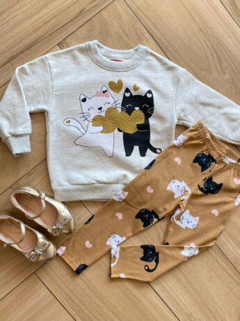 Conjunto Infantil Feminino Blusa Moletom e Legging Estampada Fernanda Ramos kids