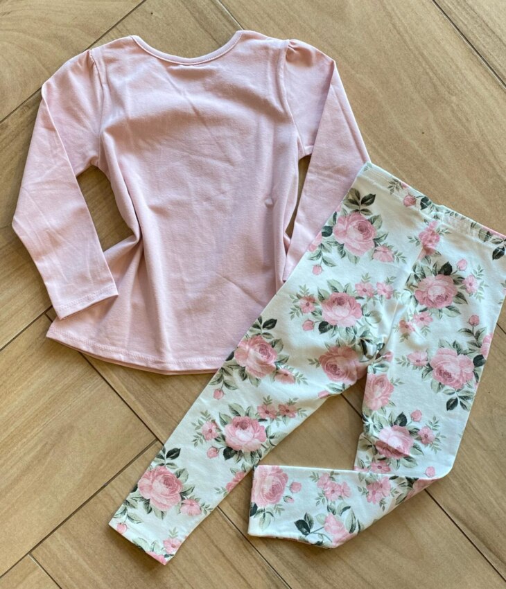 fernandaramoskids com br Conjunto Infantil Feminino Blusa Manga Longa e Legging Florida2