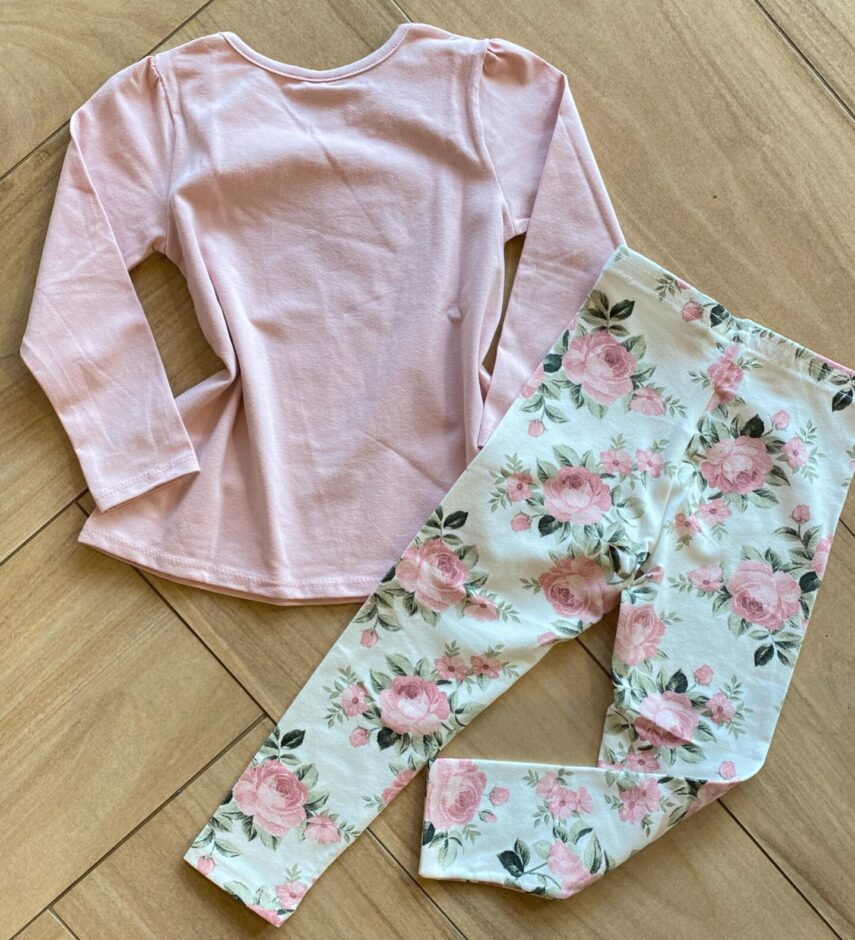 fernandaramoskids com br Conjunto Infantil Feminino Blusa Manga Longa e Legging Florida2