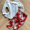 fernandaramoskids com br Conjunto Infantil Feminino Blusa Manga Longa e Legging Vermelha2
