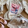 fernandaramoskids com br Conjunto Infantil Feminino Blusa Manga Longa Stitch e Short Saia1
