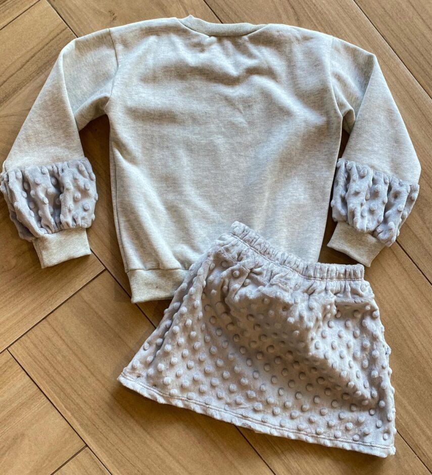 fernandaramoskids com br Conjunto Infantil Feminino Blusa Manga Longa Stitch e Short Saia2