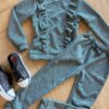fernandaramoskids com br Conjunto Infantil Feminino Tricot Blusa Manga Longa e Calça Verde1