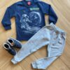 Conjunto Infantil Masculino Blusa Astronauta e Calça Cinza Clara Fernanda Ramos Kids