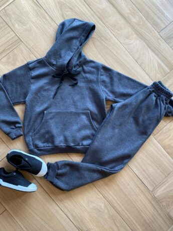 Conjunto Infantil Masculino Blusa com Bolso e Calça Jogger Cinza Fernanda Ramos Kids