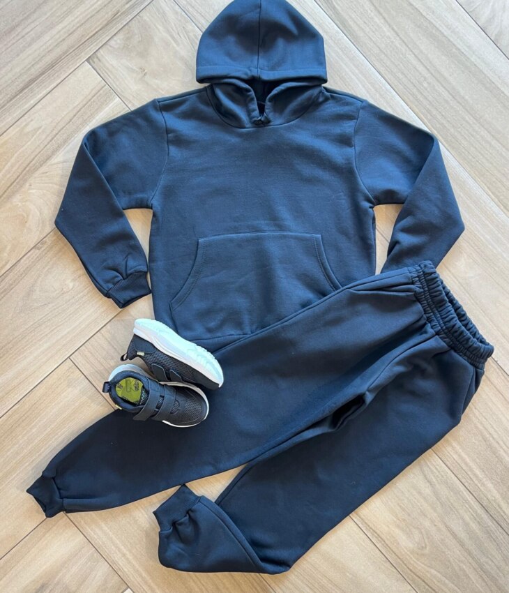 Conjunto Infantil Masculino Blusa com Bolso e Calça Preta Fernanda Ramos Kids