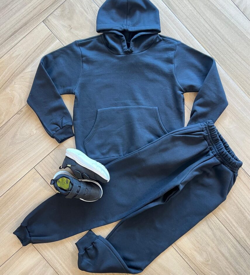 Conjunto Infantil Masculino Blusa com Bolso e Calça Preta Fernanda Ramos Kids