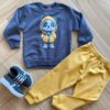 Conjunto Infantil Masculino Blusa Panda Estiloso e Calça Amarela Fernanda Ramos Kids